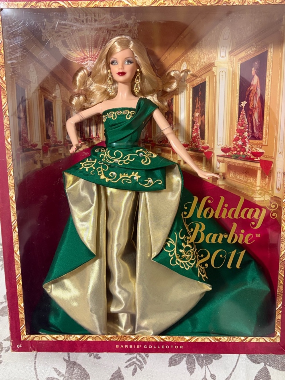 Barbie Holiday 2011 Collector Doll in Green and Gold Gown